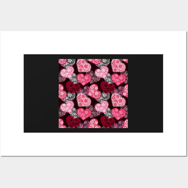 Lacy hearts pattern Wall Art by olgart